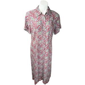 Y2K Crazy Horse by Liz Claiborne Maxi Dress 16W Plus Size Button Down Paisley